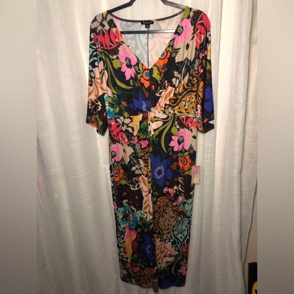 Floral Multicolor Maxi Dress Large - Picture 8 of 16
